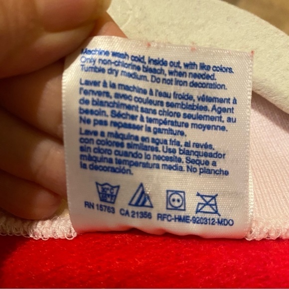 Vintage HANES Women Red Cat & Mouse Xmas Holidays Collar Sweatshirt Size Large - Picture 8 of 8